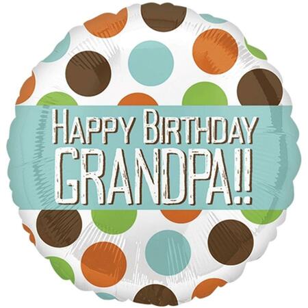 LOFTUS INTERNATIONAL 18 in. Happy Birthday Grandpa Dots Balloon A3-5568